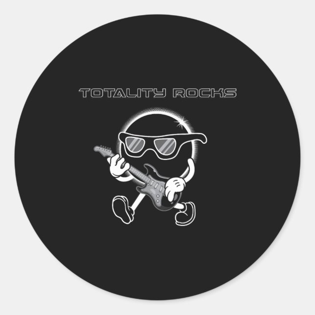 Totality Rocks Total Solar Eclipse Classic Round Sticker (Front)