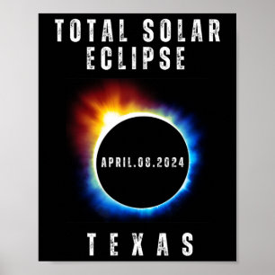 Totality Solar Eclipse 2024 Texas Souvenir  Poster