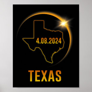 Totality Solar Eclipse April 8 2024 Texas Poster