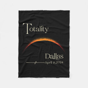Totality Solar Eclipse Dallas Texas Total Solar Ec Fleece Blanket