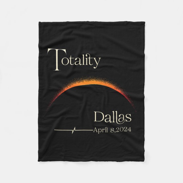 Totality Solar Eclipse Dallas Texas Total Solar Ec Fleece Blanket (Front)