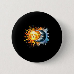 Totality Solar Eclipse Moon Sun Design 6 Cm Round Badge