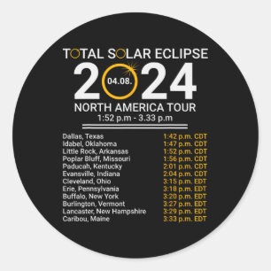 Totality Spring 4.08.24 Total Solar Eclipse 2024  Classic Round Sticker