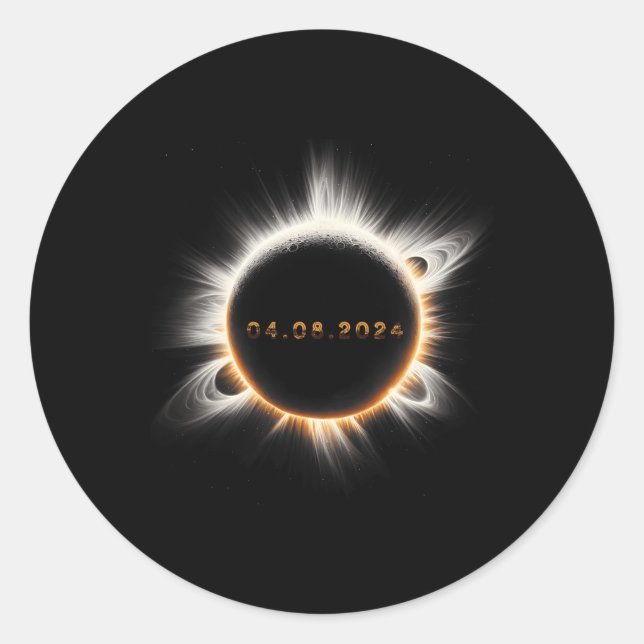 Totality Spring 4.08.24 Total Solar Eclipse 2024  Classic Round Sticker (Front)