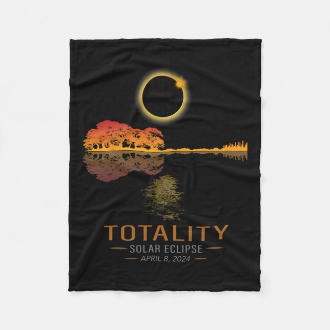 Totality Spring 4 08 24 Total Solar Eclipse Guitar Fleece Blanket (Front)