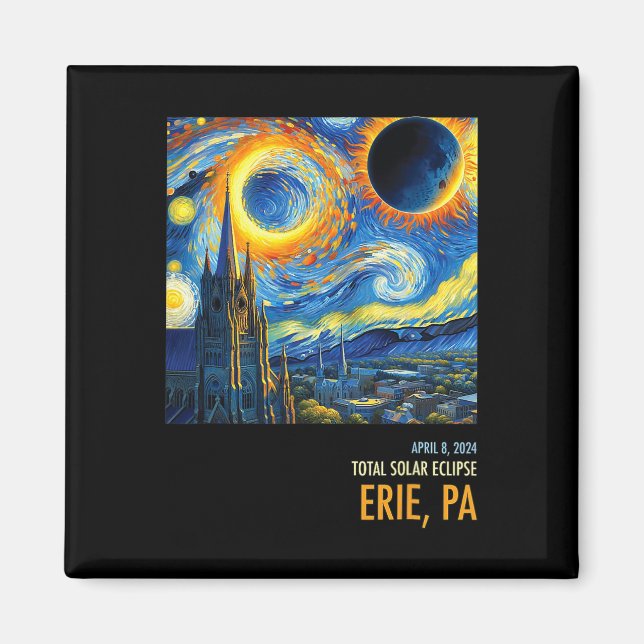 Totality Total Solar Eclipse 04 8 2024 Erie  Magnet (Front)