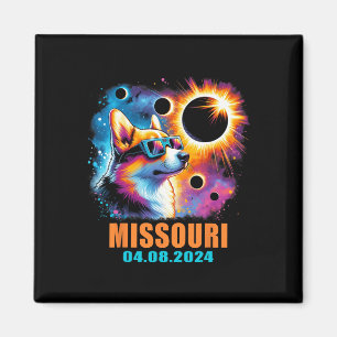 Totality Total Solar Eclipse 2024 Missouri Corgi D Magnet