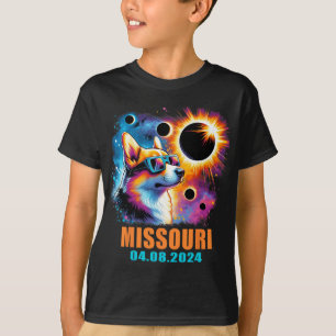 Totality Total Solar Eclipse 2024 Missouri Corgi D T-Shirt