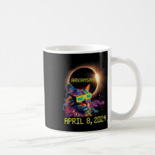 Totality Total Solar Eclipse Cat April 8 2024 Arka Coffee Mug