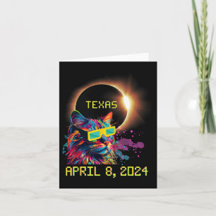 Totality Total Solar Eclipse Cat April 8 2024 Texa Card