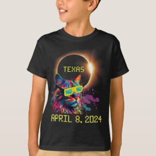 Totality Total Solar Eclipse Cat April 8 2024 Texa T-Shirt