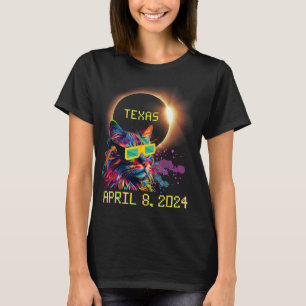 Totality Total Solar Eclipse Cat April 8 2024 Texa T-Shirt