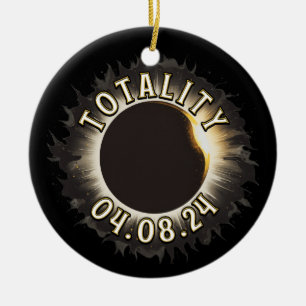Totality Total Solar Eclipse Ceramic Tree Decoration