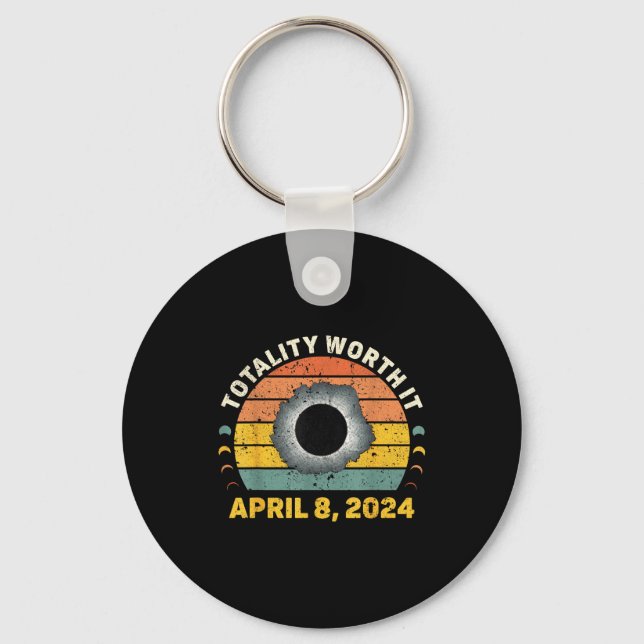 Totality Worth It Vintage Solar Key Ring (Front)