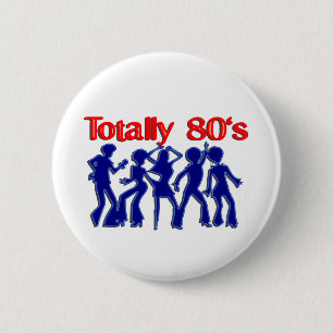 Totally 80s disco 6 cm round badge