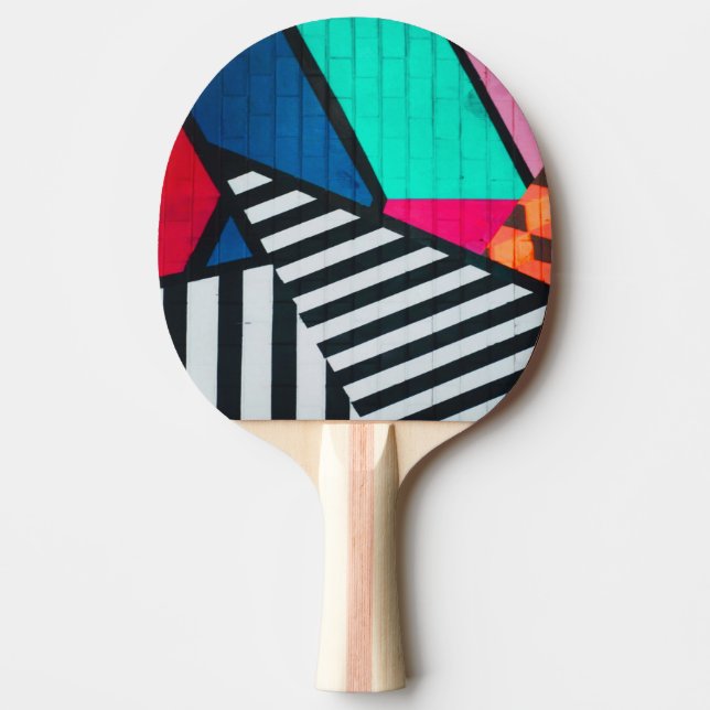 Totally 80s Painted Brick Block Colours Ping Pong Paddle (Front)