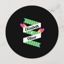 Totally 80s Pink Hearts and Green Stripes Wedding