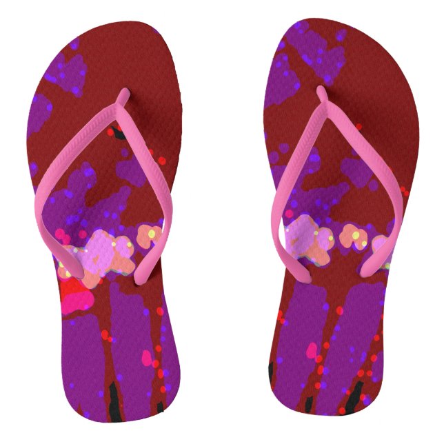 Totally Abstract Bougainvillea Flip Flops (Footbed)
