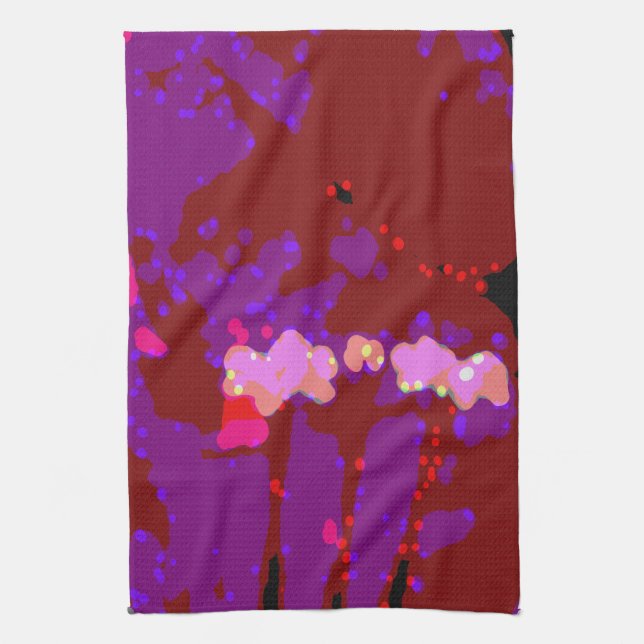 Totally Abstract Bougainvillea Tea Towel (Vertical)