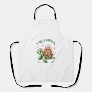 Totally Adorable Turtle with Coral Apron