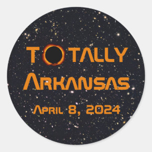 Totally Arkansas 2024 Solar Eclipse Classic Round Sticker