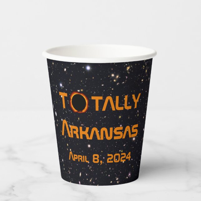 Totally Arkansas 2024 Solar Eclipse Paper Cups (Front)