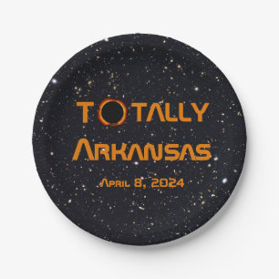 Totally Arkansas 2024 Solar Eclipse Paper Plate