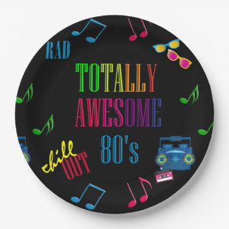 Totally Awesome 80's Party Paper Plate