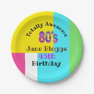 Totally Awesome 80's party supplies eighties Paper Plate