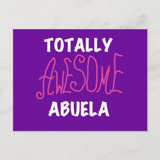 Totally Awesome Abuela Pink T-shirts and Gifts Postcard (Front)