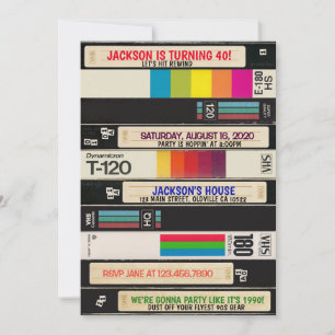 Totally Awesome Back to 90s Birthday Invitation