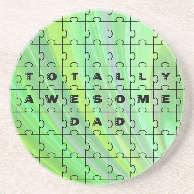 Totally Awesome Dad Green Coaster (Front)