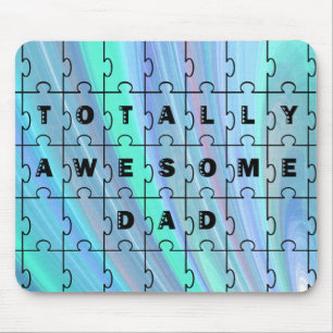 Totally Awesome Dad Puzzle Blue Mouse Mat