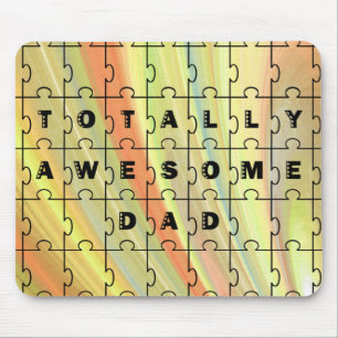 Totally Awesome Dad Puzzle Yellow/Brown Mouse Mat