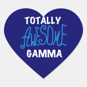 Totally Awesome Gamma Blue Tshirts and Gifts Heart Sticker