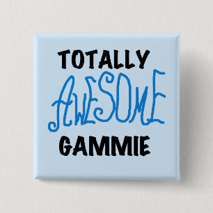 Totally Awesome Gammie Blue Tshirts and Gifts 15 Cm Square Badge