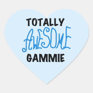 Totally Awesome Gammie Blue Tshirts and Gifts Heart Sticker