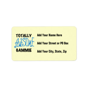 Totally Awesome Gammie Blue Tshirts and Gifts Label