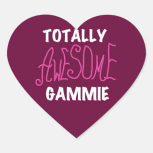 Totally Awesome Gammie Pink T-shirts and Gifts Heart Sticker