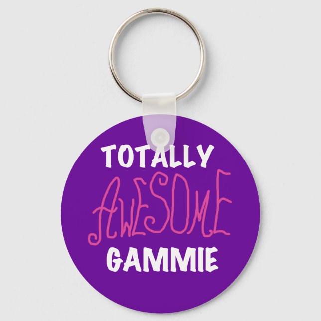 Totally Awesome Gammie Pink T-shirts and Gifts Key Ring (Front)