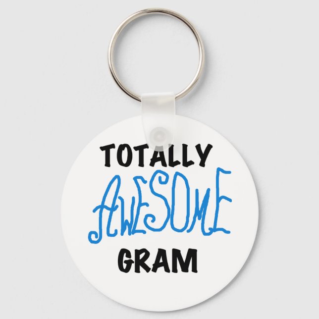 Totally Awesome Gram Blue Tshirts and Gifts Key Ring (Front)