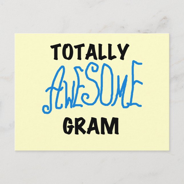 Totally Awesome Gram Blue Tshirts and Gifts Postcard (Front)