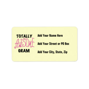 Totally Awesome Gram Pink Tshirts and Gifts Label