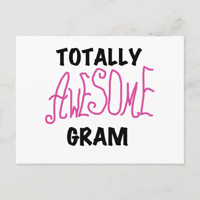 Totally Awesome Gram Pink Tshirts and Gifts Postcard (Front)