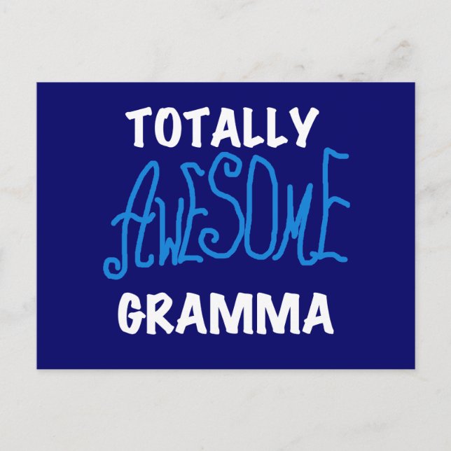 Totally Awesome Gramma Blue T-shirts and Gifts Postcard (Front)