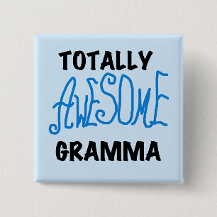 Totally Awesome Gramma Blue Tshirts Gifts 15 Cm Square Badge