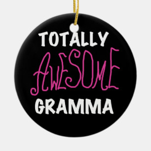 Totally Awesome Gramma Pink T-shirts Gifts Ceramic Tree Decoration