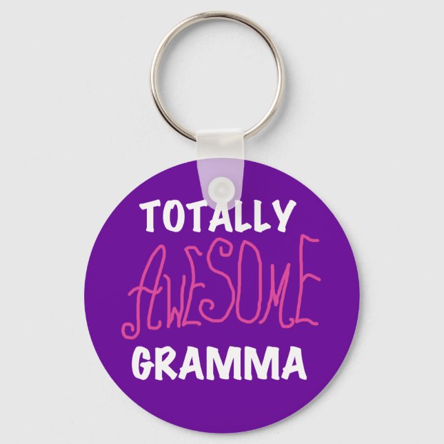 Totally Awesome Gramma Pink T-shirts Gifts Key Ring (Front)