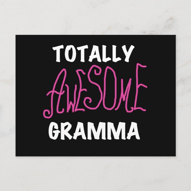 Totally Awesome Gramma Pink T-shirts Gifts Postcard (Front)