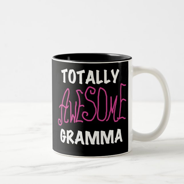 Totally Awesome Gramma Pink T-shirts Gifts Two-Tone Coffee Mug (Right)